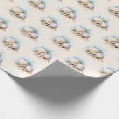 Kerstvakantie aan de kust cadeaupapier (Hoek)