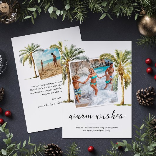 Kerstvakantie aan het strand feestdagenkaart