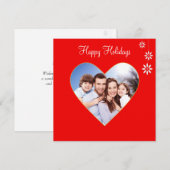 Kerstvakantie aangepaste gezinsfoto op rood (Voorkant / Achterkant)