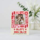 Kerstvakantie aanpasbare foto kerstkaart briefkaart (Staand voorkant)