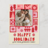 Kerstvakantie aanpasbare foto kerstkaart briefkaart (Voorkant)