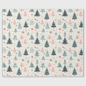 Kerstvakantie Abstract boompatroon Cadeaupapier (Vlak)