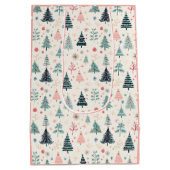 Kerstvakantie Abstract boompatroon Medium Cadeauzakje (Achterkant)