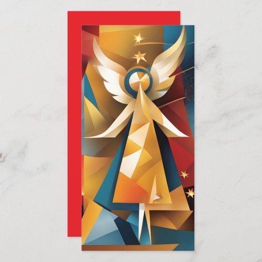 Kerstvakantie Abstracte Engel Kaart (Voorkant / Achterkant)