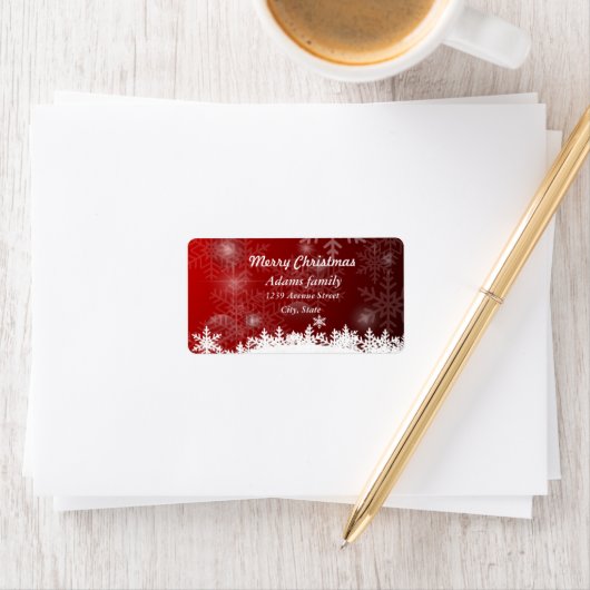 Kerstvakantie adreslabel etiket (Insitu)