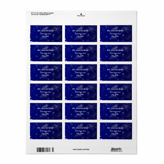 Kerstvakantie adreslabel etiket (Full Sheet)