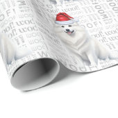 Kerstvakantie Amerikaans Eskimo Hondenliefhebber Cadeaupapier (Rol Hoek)