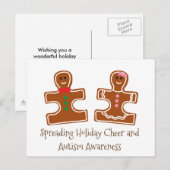Kerstvakantie Autisme Bewustzijn Puzzel Cookies Feestdagenkaart (Voorkant / Achterkant)