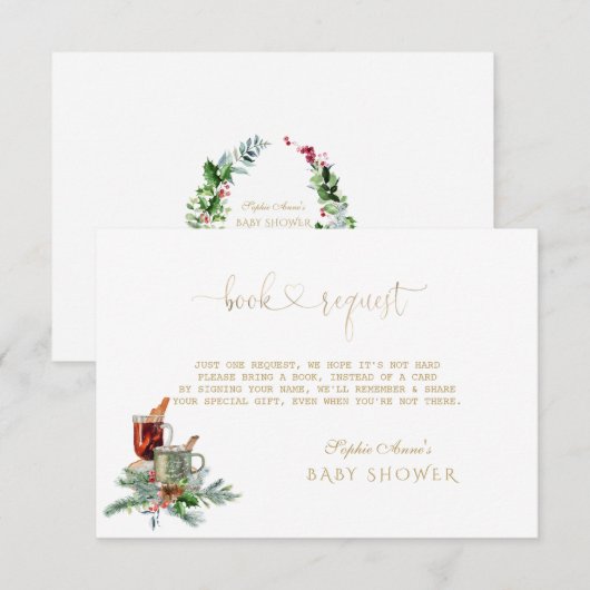 Kerstvakantie Baby Shower Informatiekaartje (Voorkant / Achterkant)