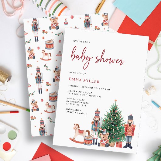 Kerstvakantie Baby Shower Kaart
