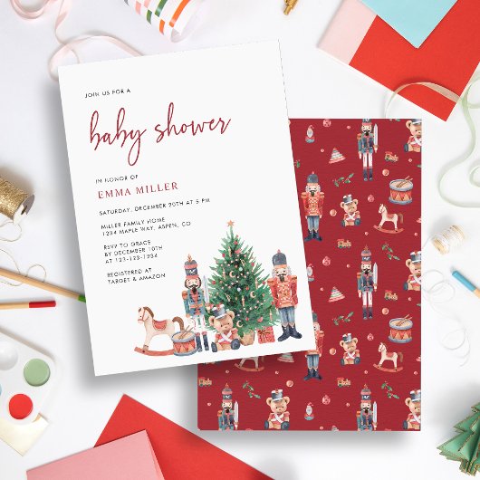 Kerstvakantie Baby Shower Kaart