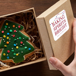 Kerstvakantie Backgeest Helder Lichtslingers Vierkante Sticker