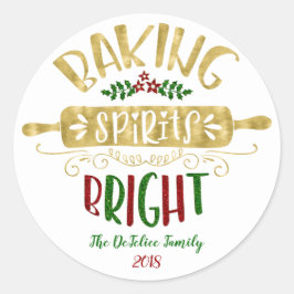Kerstvakantie - Baking Spirits Bright - Multi Ronde Sticker