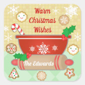 Kerstvakantie bakken aangepaste Stickers (Voorkant)