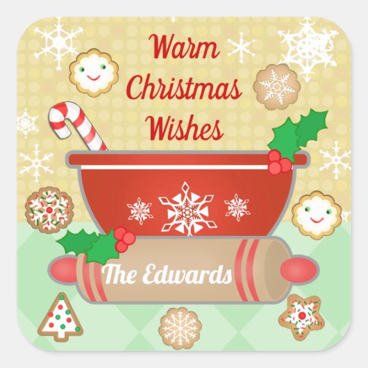 Kerstvakantie bakken aangepaste Stickers (Voorkant)
