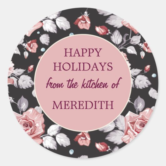 Kerstvakantie bakken uit de keuken van ronde sticker (Voorkant)