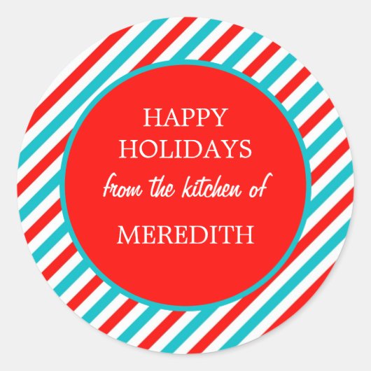 Kerstvakantie bakken uit de keuken van ronde sticker (Voorkant)