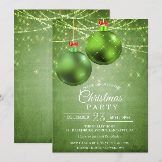 Kerstvakantie Bal Uitnodiging (Voorkant / Achterkant)