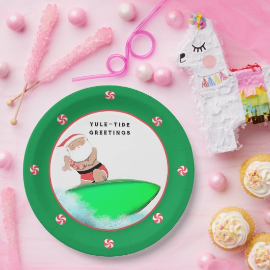 Kerstvakantie Beach Party Papieren Bordje (Feest)