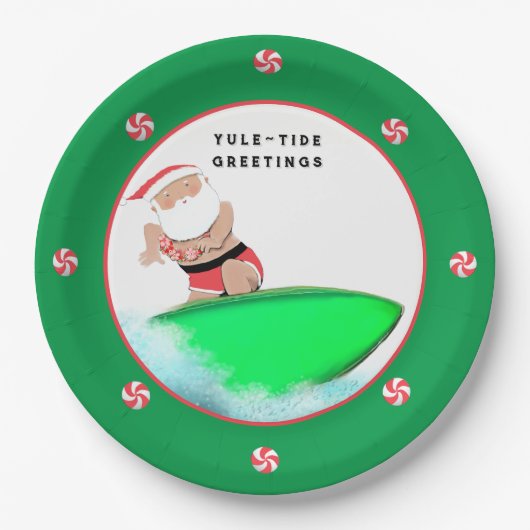 Kerstvakantie Beach Party Papieren Bordje (Voorkant)