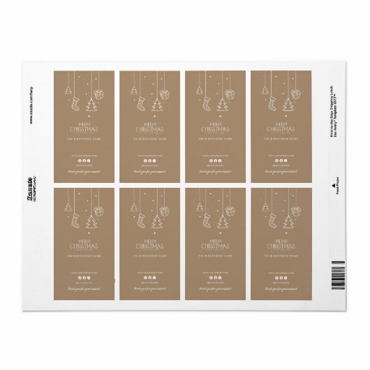 Kerstvakantie Bedankdoos Sluitzegelsticker Etiket (Full Sheet)