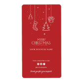 Kerstvakantie Bedankdoos Sluitzegelsticker Etiket (Voorkant)