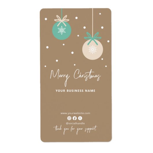 Kerstvakantie Bedankdoos Sluitzegelsticker Etiket (Voorkant)