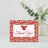 Kerstvakantie bedankkaart briefkaart (Staand voorkant)