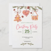 Kerstvakantie Bedrijf Zakelijk Familie Roze Kaart (Voorkant)