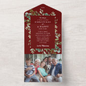 Kerstvakantie begroeting Tear Away Foto All In One Uitnodiging (Binnen)