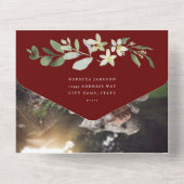 Kerstvakantie begroeting Tear Away Foto All In One Uitnodiging (Achterkant)