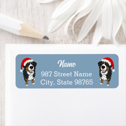 Kerstvakantie Berner Sennenhond Etiket (Insitu)