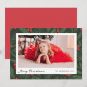 Kerstvakantie Bessen Fotokaart Feestdagenkaart (Voorkant / Achterkant)