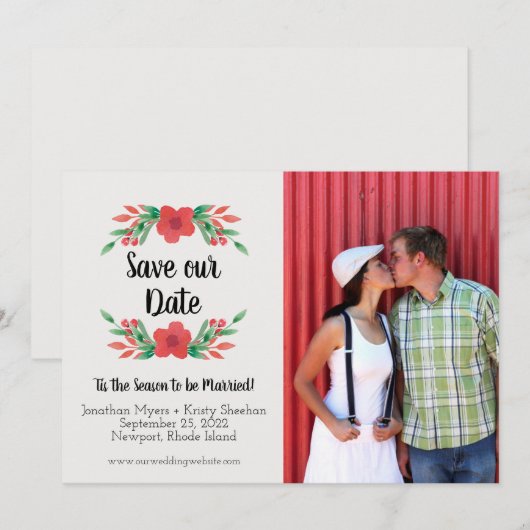 Kerstvakantie Bewaar de datum Fotokaart Save The Date (Voorkant / Achterkant)