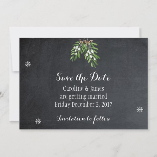 kerstvakantie Bewaar de datumkaart Kaart (Achterkant)