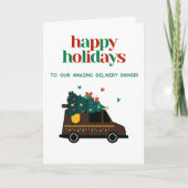 Kerstvakantie Bezorgchauffeur Bedankkaart Feestdagen Kaart (Voorkant)