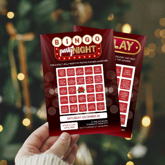 Kerstvakantie Bingo kaart