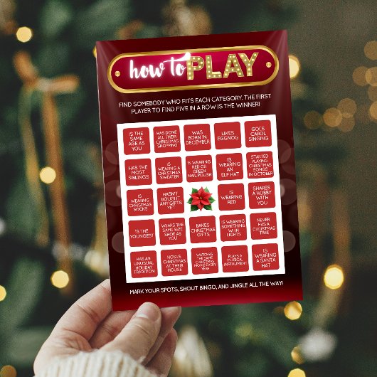 Kerstvakantie Bingo kaart