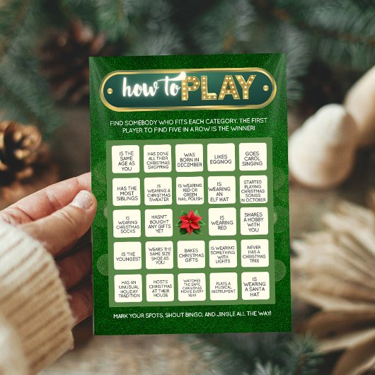 Kerstvakantie Bingo Spelkaart Kaart