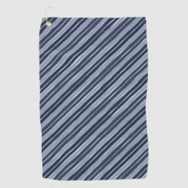 Kerstvakantie blauw en zilver folie kerststrepen golfhanddoek