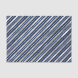 Kerstvakantie blauw en zilver folie kerststrepen tissuepapier