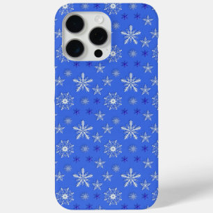 kerstvakantie blauw patroon iPhone 15 pro max hoesje