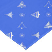 kerstvakantie blauw patroon tafelkleed (Gekanteld)