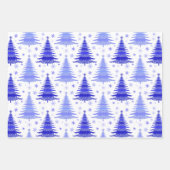 Kerstvakantie Blauwe Bomen Patroon Gift Inpakpapier Vel (Voorkant 3)