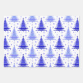 Kerstvakantie Blauwe Bomen Patroon Gift Inpakpapier Vel (Voorkant 2)