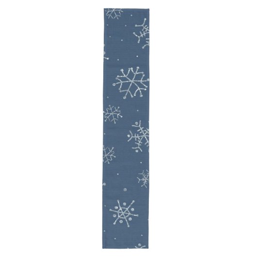 Kerstvakantie blauwe sneeuwvlok winter Kerstmis Medium Tafelloper (Voorkant)