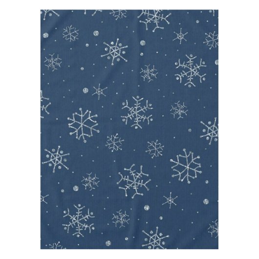 Kerstvakantie blauwe sneeuwvlok winter Kerstmis Tafelkleed (Voorkant)
