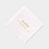 Kerstvakantie blij modern goud folie servetten (Rechts)