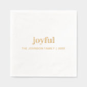 Kerstvakantie blij modern goud folie servetten (Voorkant)