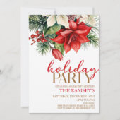 Kerstvakantie Bloemen Bloemen Rode feestdag Kaart (Voorkant)